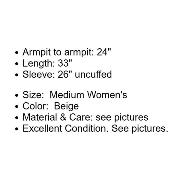 Mycra Pac One Jacket Womens Medium Beige Microfiber Open Front Sherpa Lined Coat - Picture 5 of 16